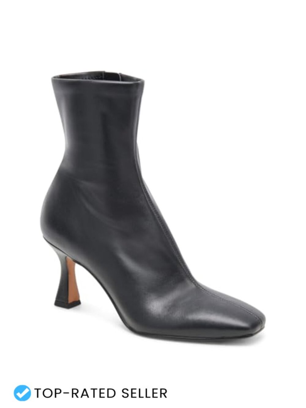VOMIRA Women's Square Toe Kitten Heel Ankle Boots Side Zip